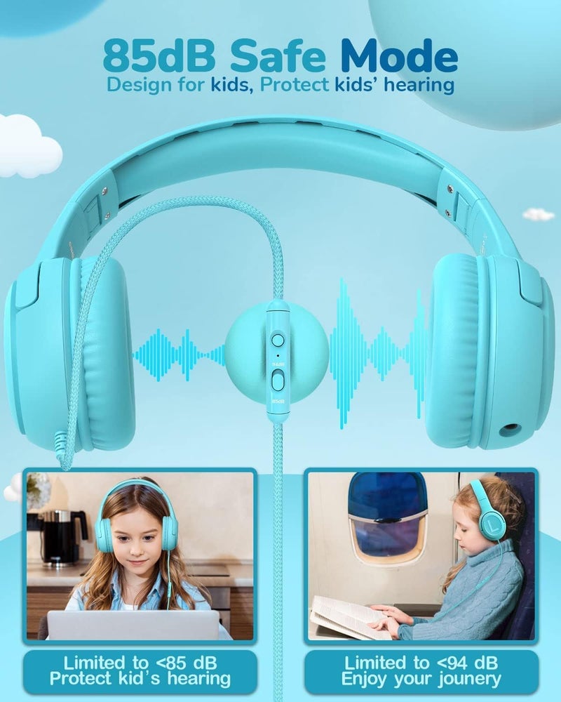 awatrue Toddler Kids Headphones Wired - Headphones for Kids Volume Limit 85/94dB Headset 3.5mm Jack Adjustable Foldable Headsets for Girls Boys Children Teens Pad Smartphones School - Image 4